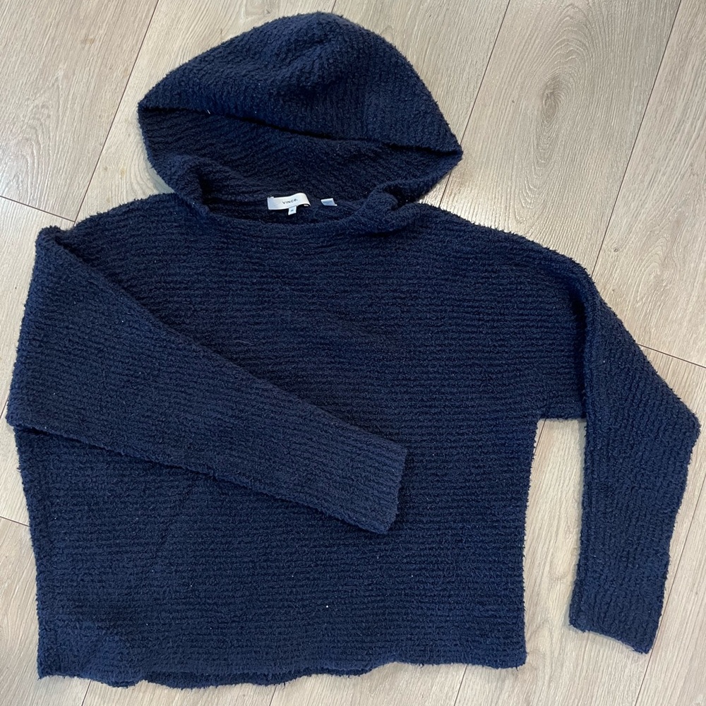 VINCE cropped hooded sweater- XS